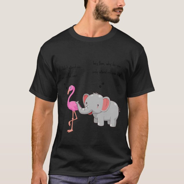 FLAMINGO OCH ELEFANT T SHIRT (Framsida)