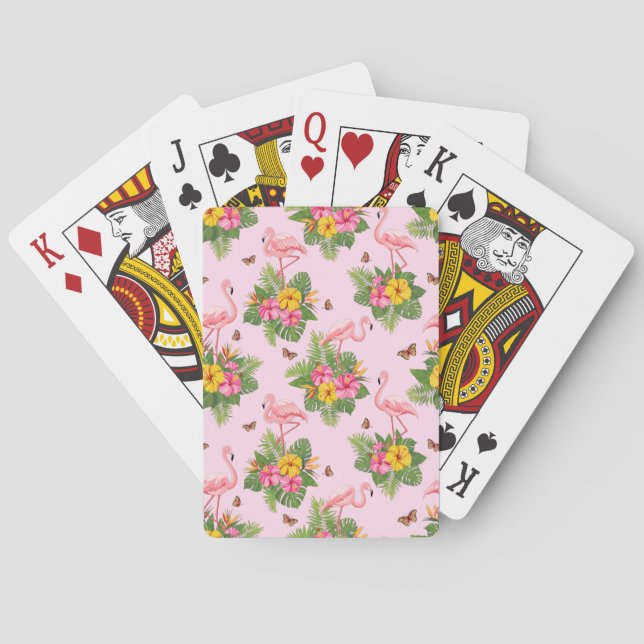 Flamingo och fjärilar 1 casinokort (Baksidan)