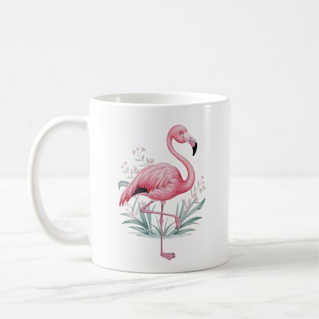Flamingo och Flowers Kaffemugg (Vänster)