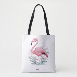 Flamingo och Flowers Tygkasse