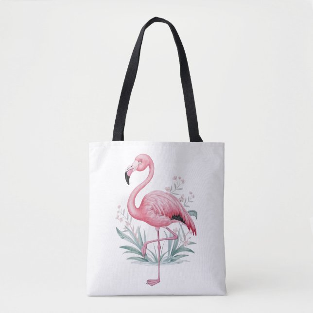 Flamingo och Flowers Tygkasse (Framsida)