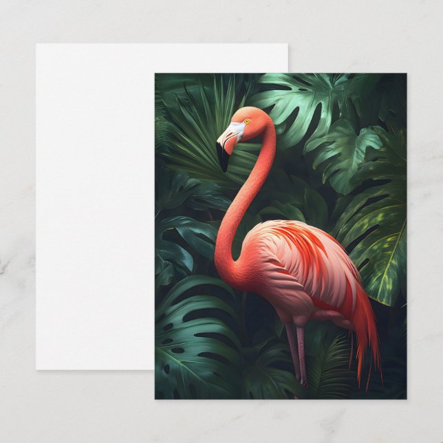 Flamingo och Jungle Lövs Anteckningskort (Fram/baksida)