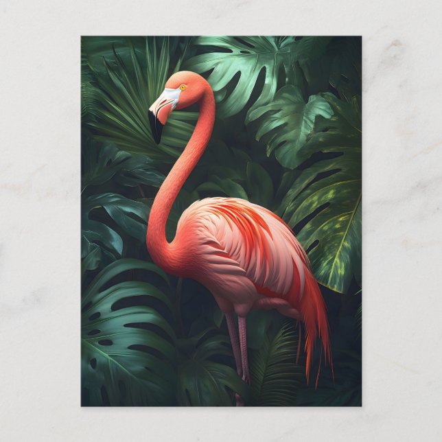 Flamingo och Jungle Lövs Vykort (Framsida)