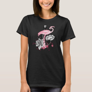 Flamingo och Lotus Tee Shirt