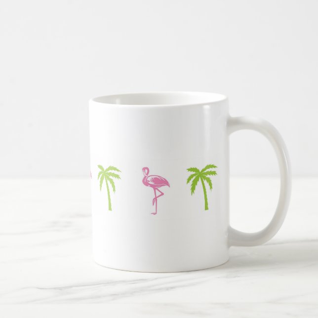 Flamingo- och palmträdmugg kaffemugg (Höger)