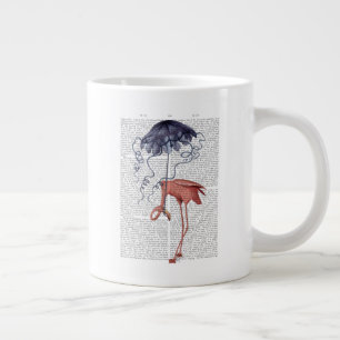 Flamingo och parasol jumbo mugg