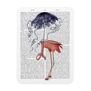 Flamingo och parasol magnet