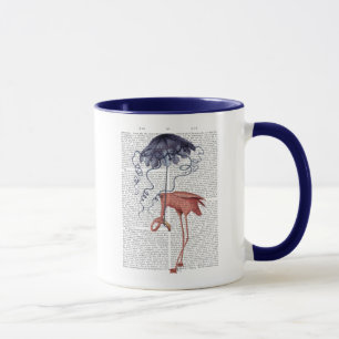 Flamingo och parasol mugg