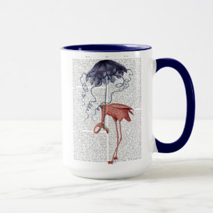 Flamingo och parasol mugg