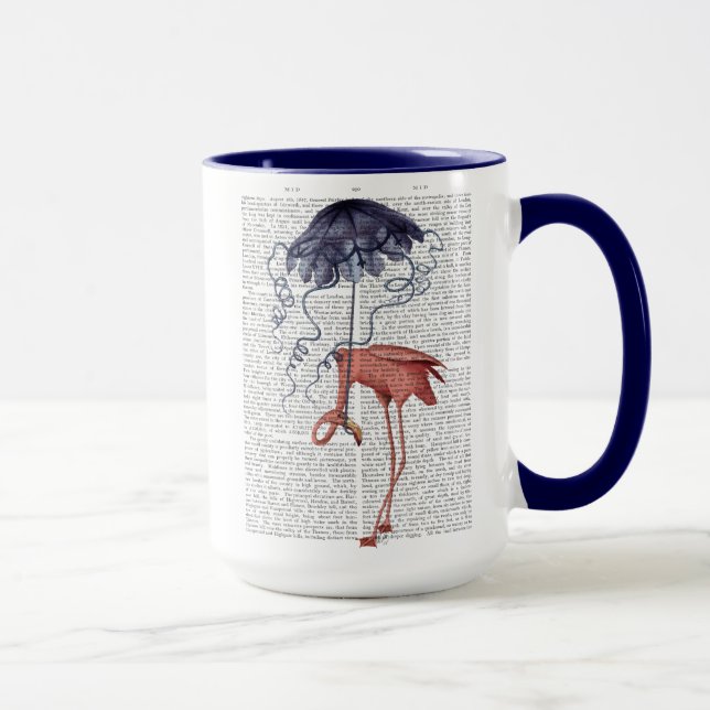 Flamingo och parasol mugg (Höger)