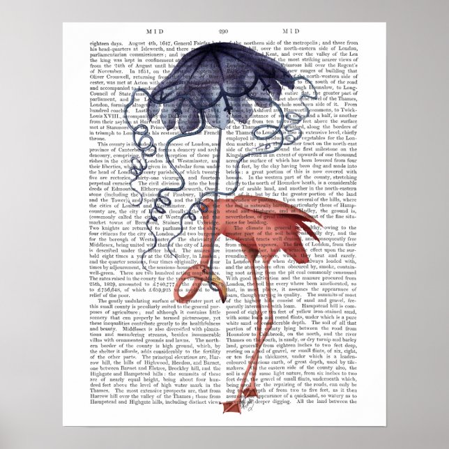 Flamingo och parasol poster (Framsidan)