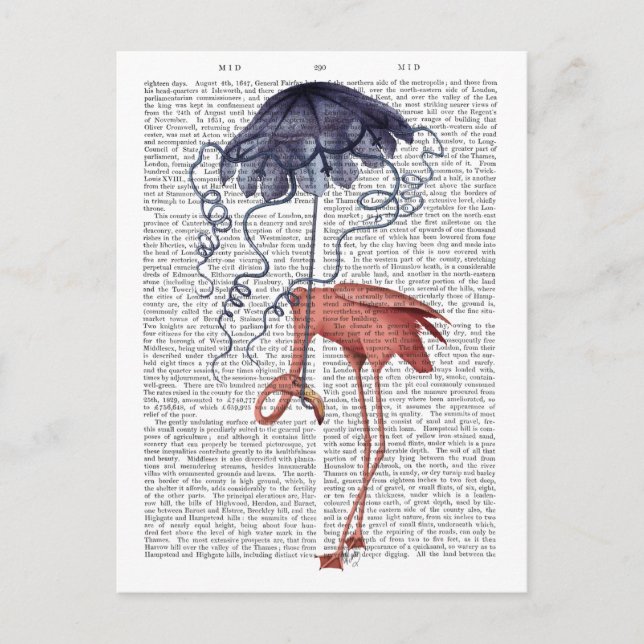 Flamingo och parasol vykort (Framsida)