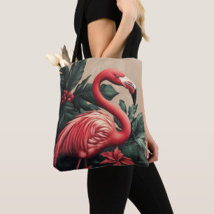 Flamingo och Poinsettia Tygkasse