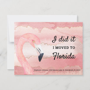 Flamingo och Rosa Clouds Flyttat till Florida New  Meddelande