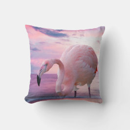 Flamingo och rosahimmel kudde