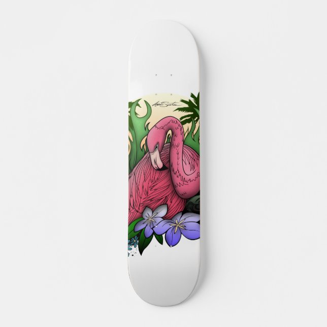Flamingo Old School Skateboard Bräda 21,6 Cm (Framsida)