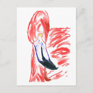 Flamingo Oljemålning Rosa Flamingoe teckning Vykort