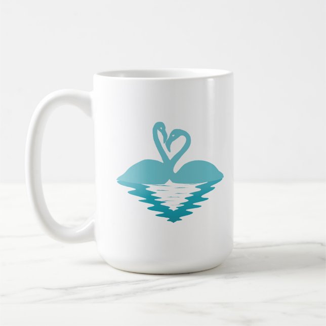 Flamingo-omfamning Kaffemugg (Vänster)