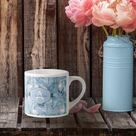 Flamingo Orchid Tropical Mönster Blue ID868 Espressomugg