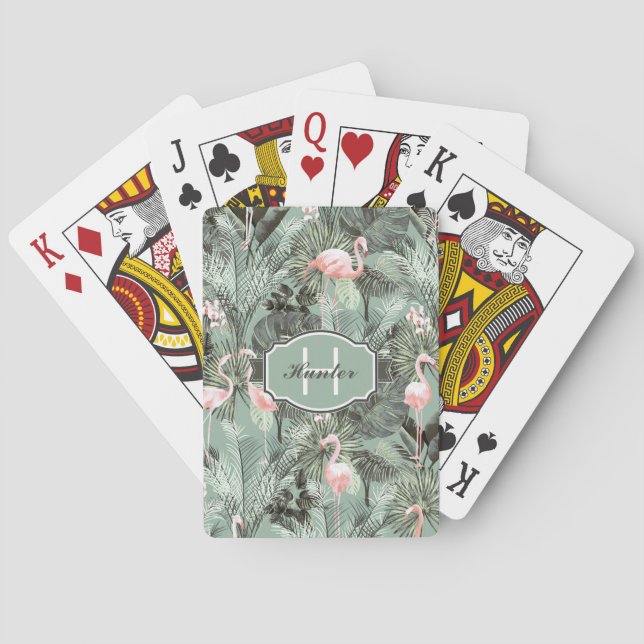 Flamingo Orchid Tropical Mönster Sage ID868 Casinokort (Baksidan)