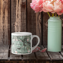 Flamingo Orchid Tropical Mönster Sage ID868 Espressomugg