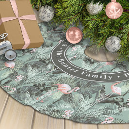Flamingo Orchid Tropical Mönster Sage ID868 Julgransmatta Borstad Polyester