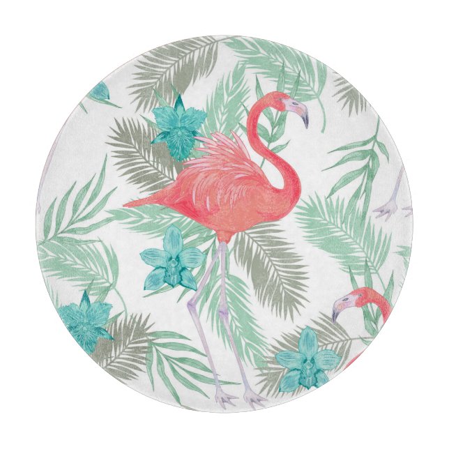 Flamingo, orkidé: romantisk vintage mönster. (Framsidan)