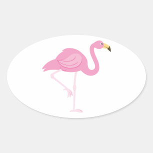 Flamingo Ovalt Klistermärke