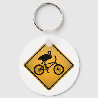 Flamingo på cykel nyckelring