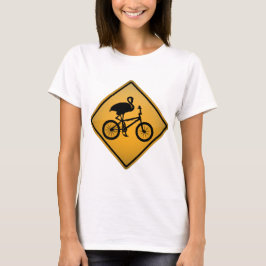Flamingo på cykeln t-shirt