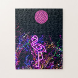 Flamingo på dans party. pussel