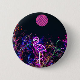 Flamingo på dansen party. knapp