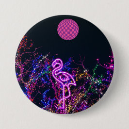 Flamingo på dansen party. knapp