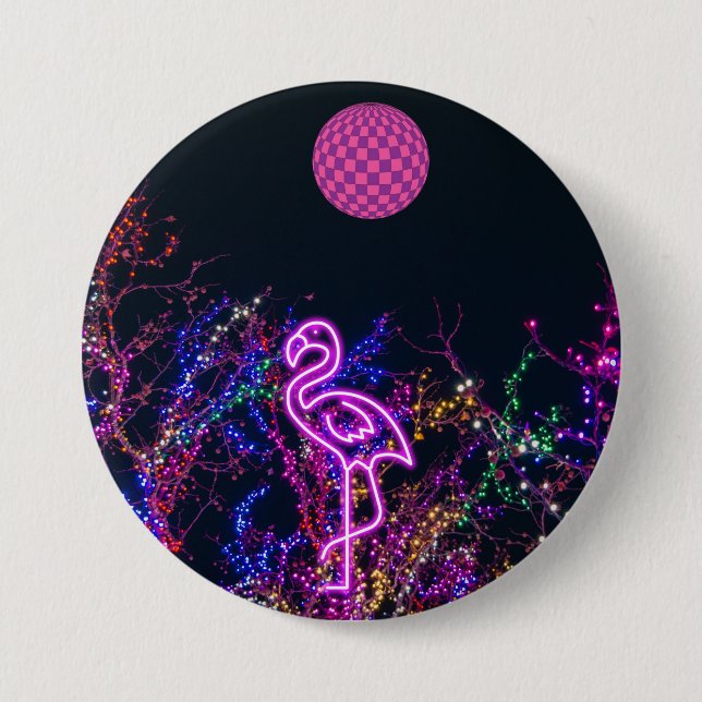 Flamingo på dansen party. knapp (Framsida)