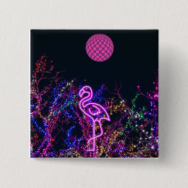 Flamingo på dansen party. knapp