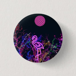 Flamingo på dansen party. knapp