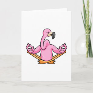 Flamingo på yoga i korsställning kort