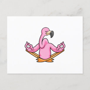 Flamingo på yoga i korsställning vykort