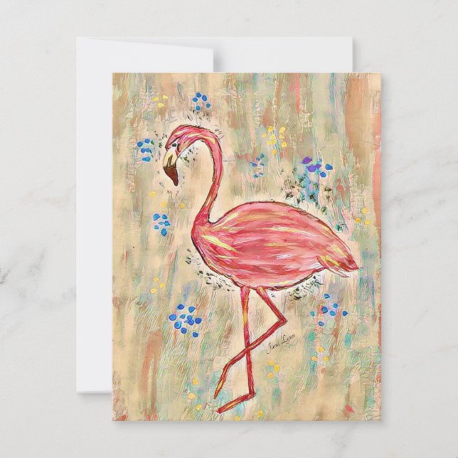 Flamingo Painting Greeting Card Anpassa det (Framsida)
