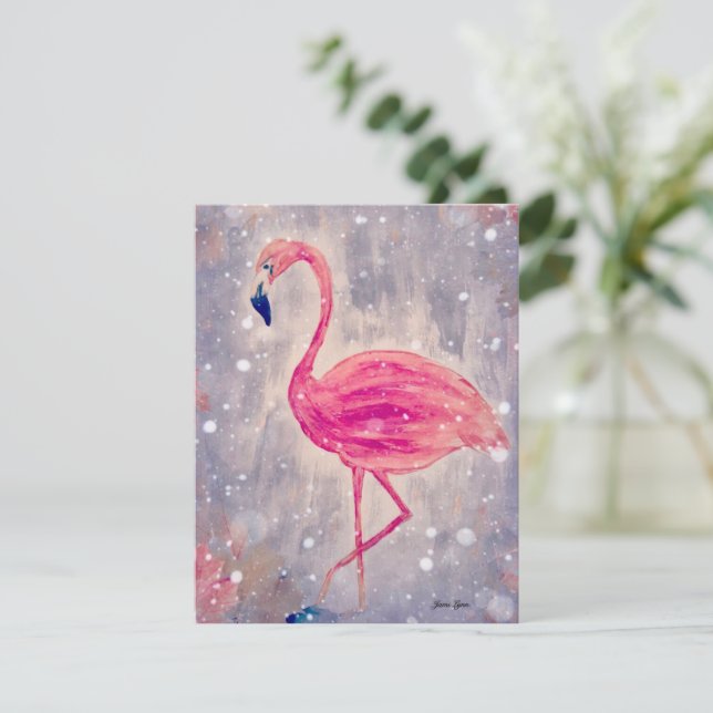 Flamingo Painting Greeting Card Anpassa det (Stående Fram)