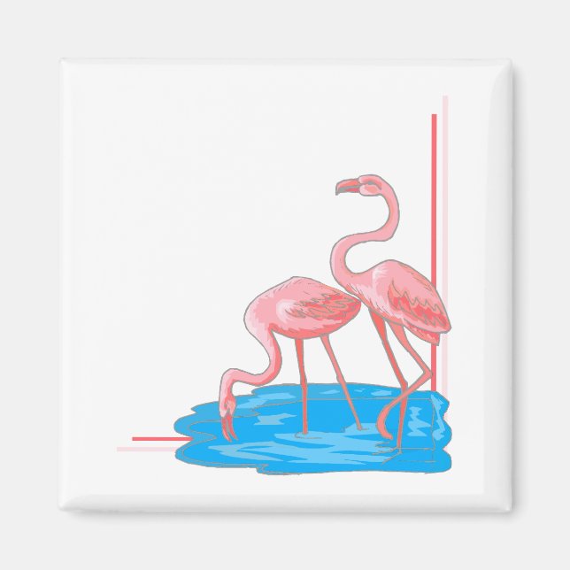 Flamingo Pair Magnet (Framsidan)