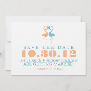 Flamingo Par Bröllop Save the Date Inbjudningar