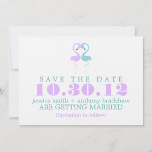 Flamingo Par Bröllop Save the Date Inbjudningar