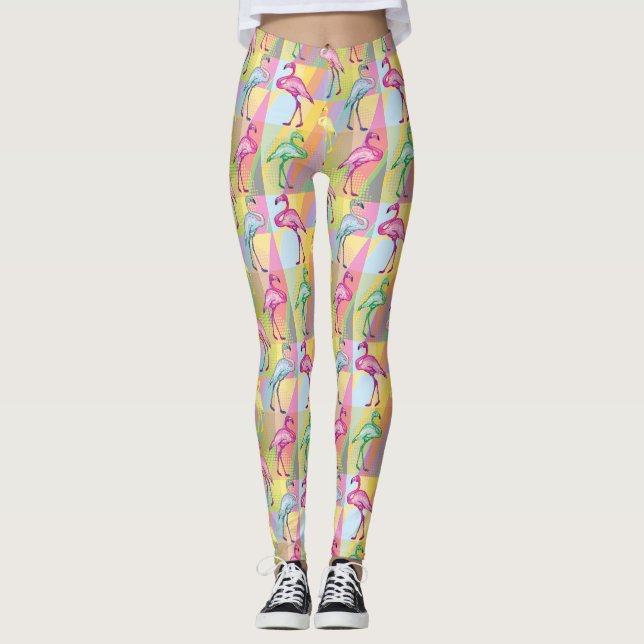 Flamingo Parad Leggings (Framsida)