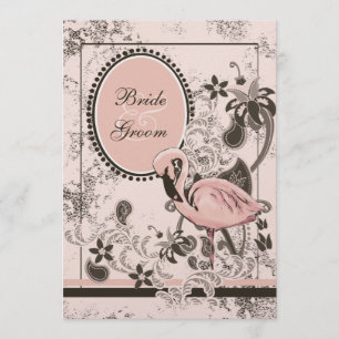 Flamingo Paradise Beach Wedding Inbjudningar