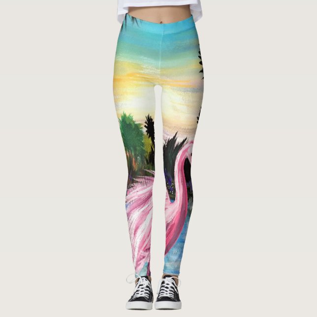 Flamingo Paradise Leggings (Framsida)