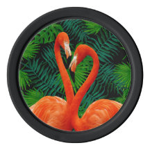 Flamingo Paradise Poker Chip, Black