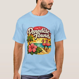 Flamingo | Paradiset hittat tropisk strand T Shirt