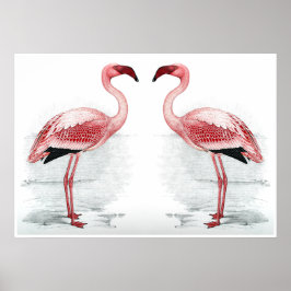 FLAMINGO PARK Flamingo Flock Fine Art Skriv ut Poster