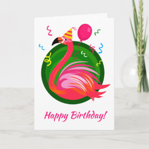 Flamingo Party Illustration Card Kort